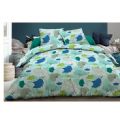 Bedset and quiltcoverset « GINKGO» guest towel, pillow case, apron, Handkerchiefs, Maintenance articles, yellow duster, cushion, blanket